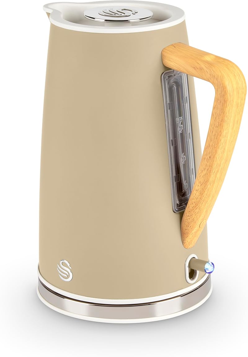 Swan Nordic Cordless Jug Kettle 1.7L 3KW Oatmeal White Fast Boil