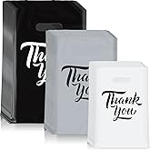 Jeyiour 300 Pcs Thank You Merchandise Bags 3 Size Shopping Bags for Business with Handles Thank You Gift Plastic Boutique Goodie Sacks for Wedding Stores Packaging(Black, Gray, White)