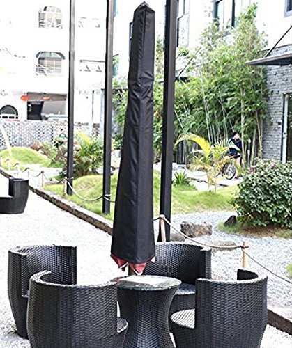 AISHN Umbrella Covers,74.8" H x 22" W Water Resistant, Outdoor Cantilever Parasol Covers, Umbrellas Storage Protect Bag, Durable Fabric Lasting in Strong Sunshine for Garden & Market (Black) - Thumbnail 2