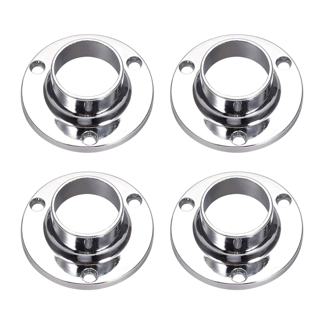 sourcing map Closet Rod Flange,22mm/0.87inch Dia, Wardrobe Socket Bracket Support Holder for Pipe 4Pcs