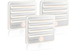 EverBrite Motion Sensor Night Light, Soft Warm Battery LED Stair Lights Indoor, Stick-On Night Lights Auto On/Off for Stairs,