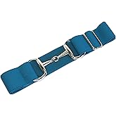 CELAEQ Kids 1.5 inch Elastic Equestrian Belt, Horse Riding Belt with Silver Buckle for Riding Breeches Girls (Dark Teal), Adjustable
