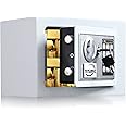 TENAMIC Safe Box 0.23 Cubic Feet Electronic Digital Security Keypad Lock Box, Cabinet Mini Safe Suitable for Office Hotel Home Safe, White