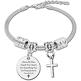 DlaeKua Christian Inspirational Gifts for Women Religious Bracelets Faith Bible Verse Gift Baptism Confirmation Gift Friend Religious Gift Motivation Gifts for Her Christmas Birthday Gifts