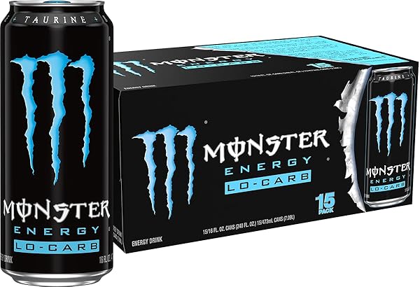 MONSTER ENERGY, LO-CARB MONSTER, LOW CARB ENERGY DRINK, 16 OUNCE (PACK OF 15)