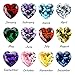 24PCS Crystal Glass Zircon Heart 5MM Birthstones Floating Charms Bulk for Living Memory Locket Pendant Necklace (Heart)