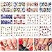 TailaiMei Christmas Nail Decals Stickers, 150Pcs Water Transfer Tips and 6 Sets Full Wrap DIY Nail Art Stencil with 1 Nail Buffer File. Include Christmas Tree/Santa/Snowflake/Snowman (12 Sheets)