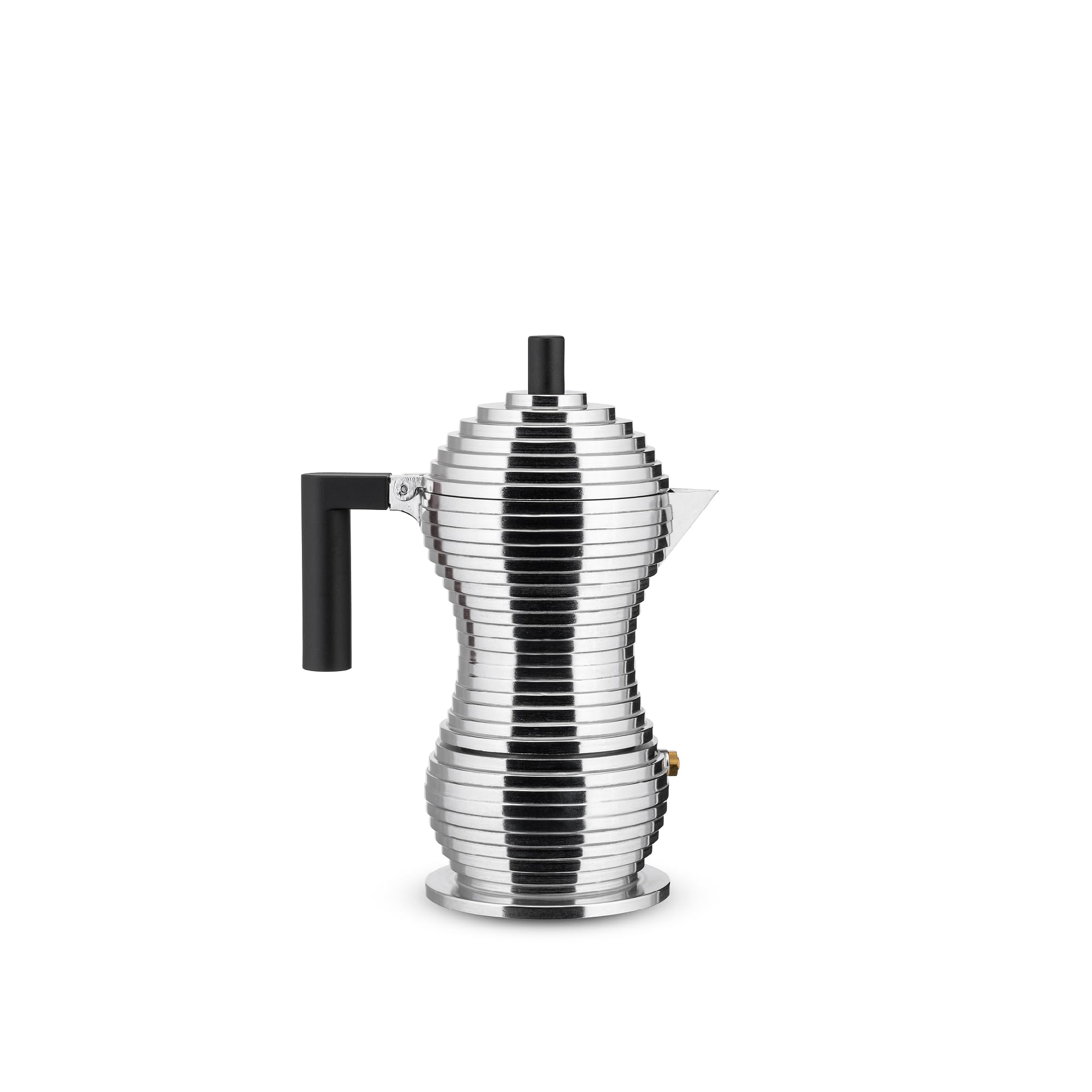 Alessi MDL02/3 B Pulcina Espresso coffee maker in cast aluminium. Handle and knob in PA, black, 3 Cups