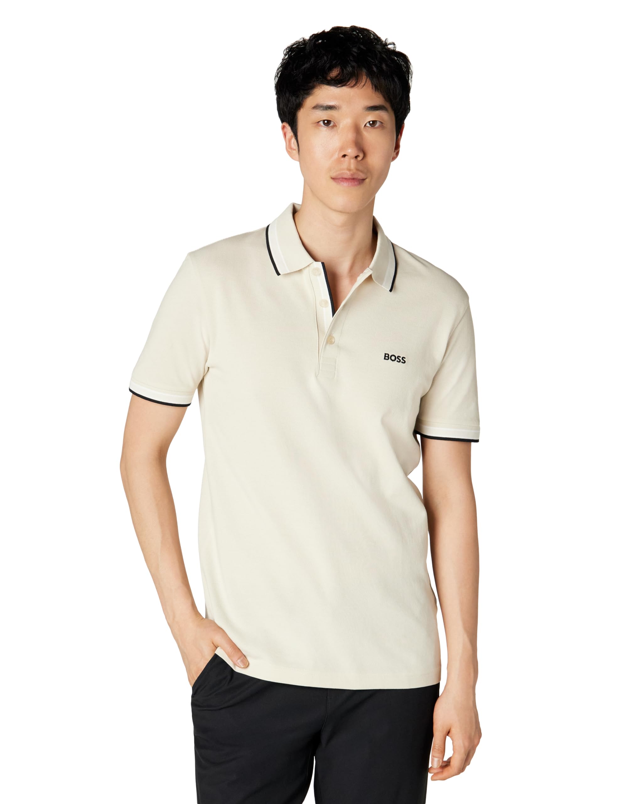 BOSS, Paddy Short Sleeve Polo Shirt, crème de la crème, XL