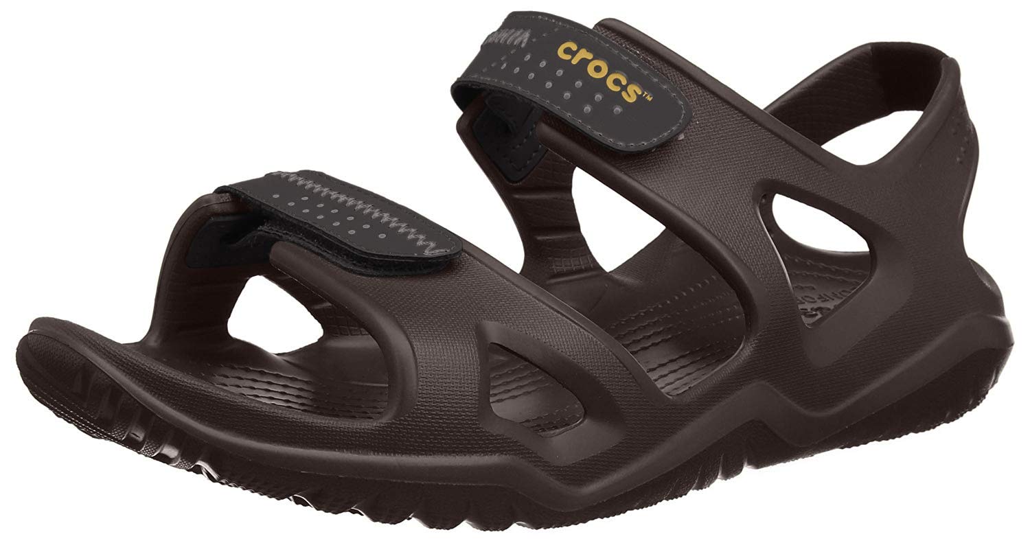 crocs men's swiftwater leather 2.0 fisherman sandals