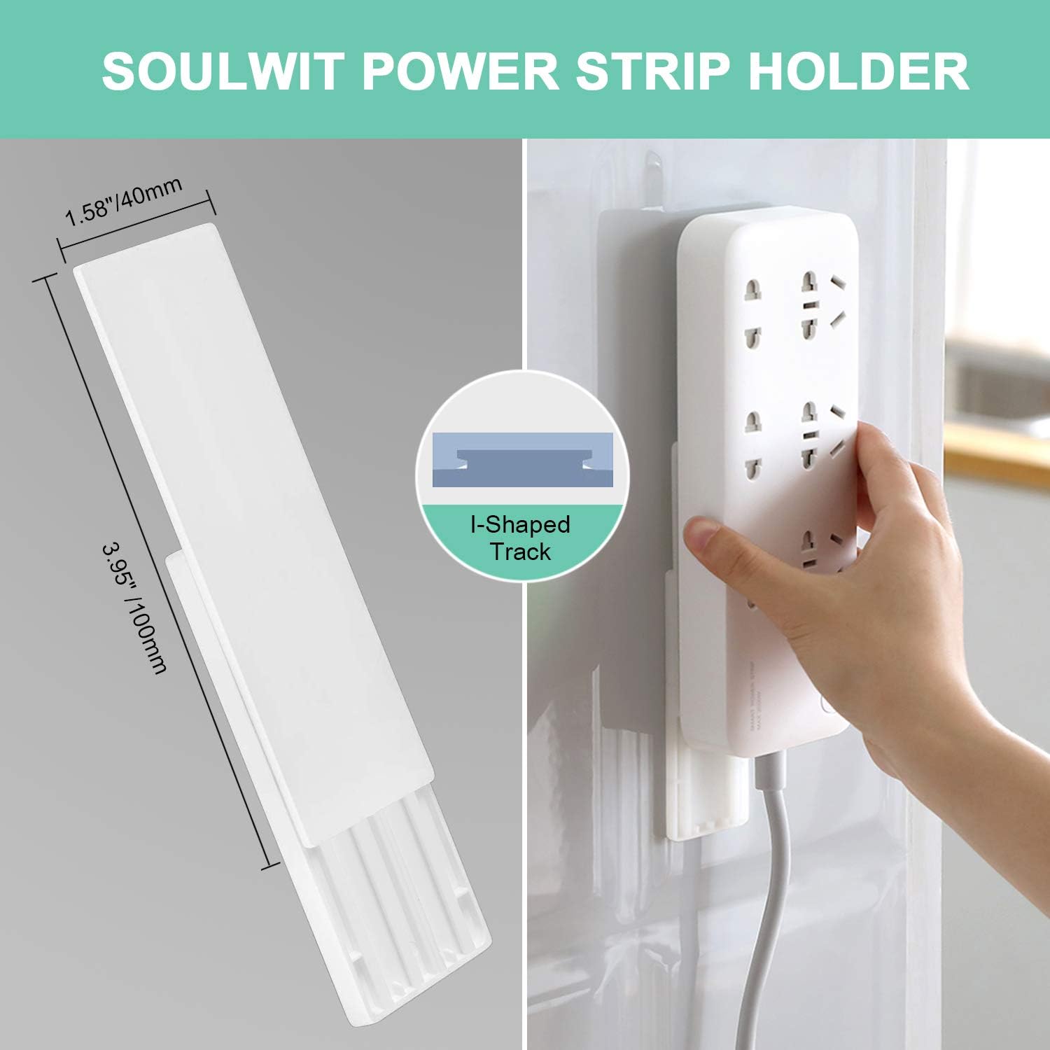 SOULWIT Self Adhesive Power Strip Holder - Image 3