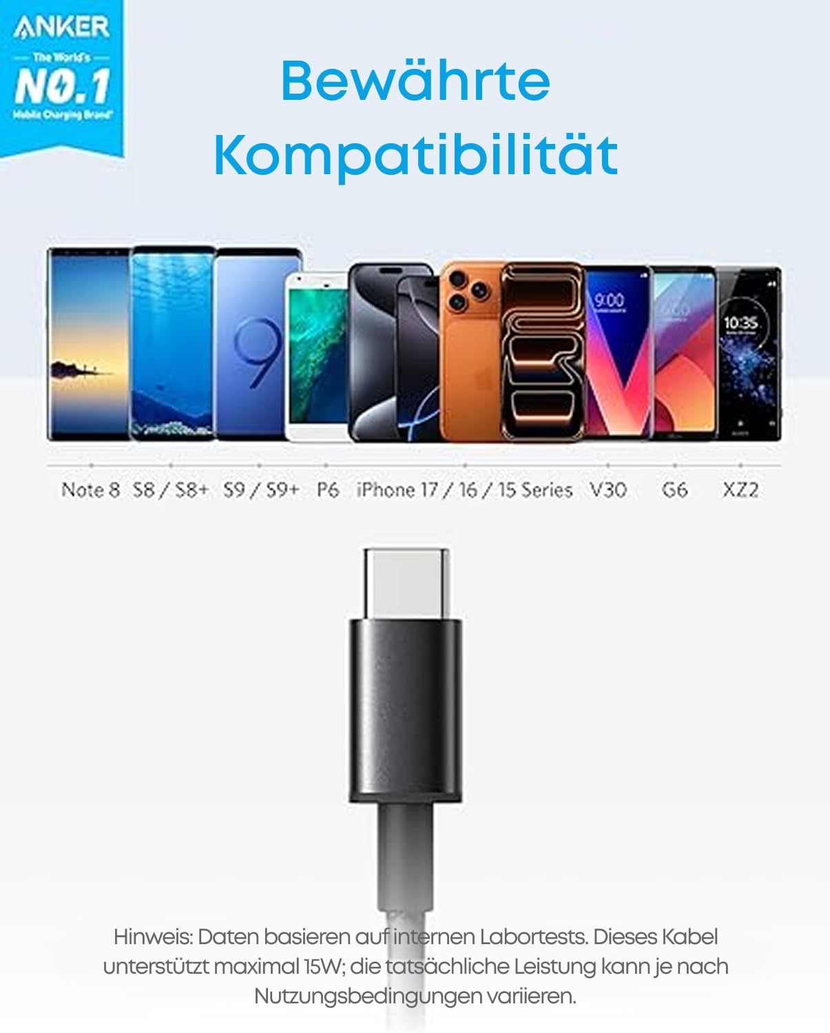 Anker USB C Kabel, [2 Stück 1,8m] 3.1A USB auf USB C Kabel, Nylon Geflochten Schnellladekabel USB C Ladekabel für iPhone 17 Pro Max/16/15 Serie, Samsung Galaxy S25/S24, MacBook Pro/Air, iPad Pro/Air 2