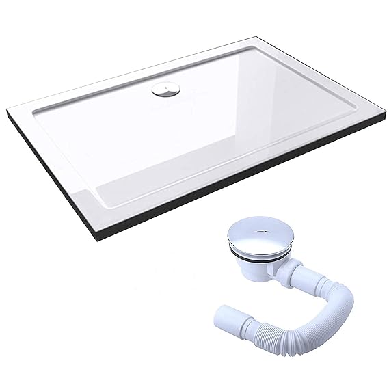 Duschwanne Duschtasse Lucia/Faro in weiß inkl. AL01, Form: Rechteckig, TBH: 70x120x4cm