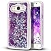 Galaxy Core Prime Case,NSSTAR Galaxy Core Prime [Liquid] [Glitter] Case,Creative Design Flowing Liquid Floating Bling Glitter Sparkle Stars Clear Hard Case for Samsung Galaxy Core Prime G360(Purple)