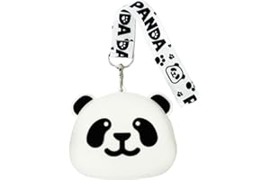 PHENNFUSION Coin Purse for Women,Silicone Mini Makeup Bag,small zipper pouch for purse-Mini Cute Change Purse, Coin Purse & Pouch for Coins, Keys, Lipstick, and Earphones(White Small Panda Crossbodybag)
