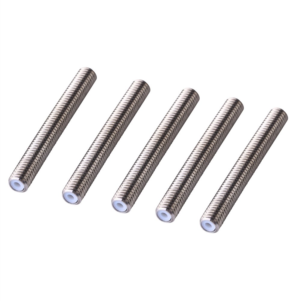 5pcs Stainless Steel Nozzle Throat PTFE Tube for 3D Printer MK8 Extruder 1.75mm Hot End Accessory M6*50mm Nozzle Replacement Part