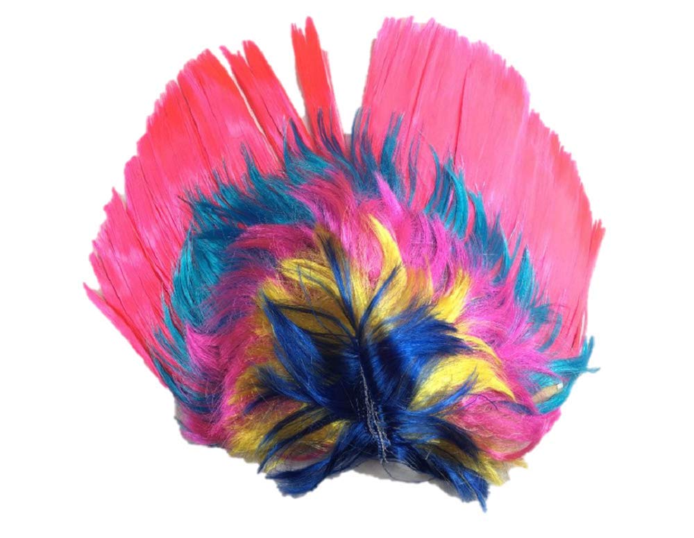 Punk Rocker Unisex Mohican Rooster Mohawk Wig Rainbow Pink