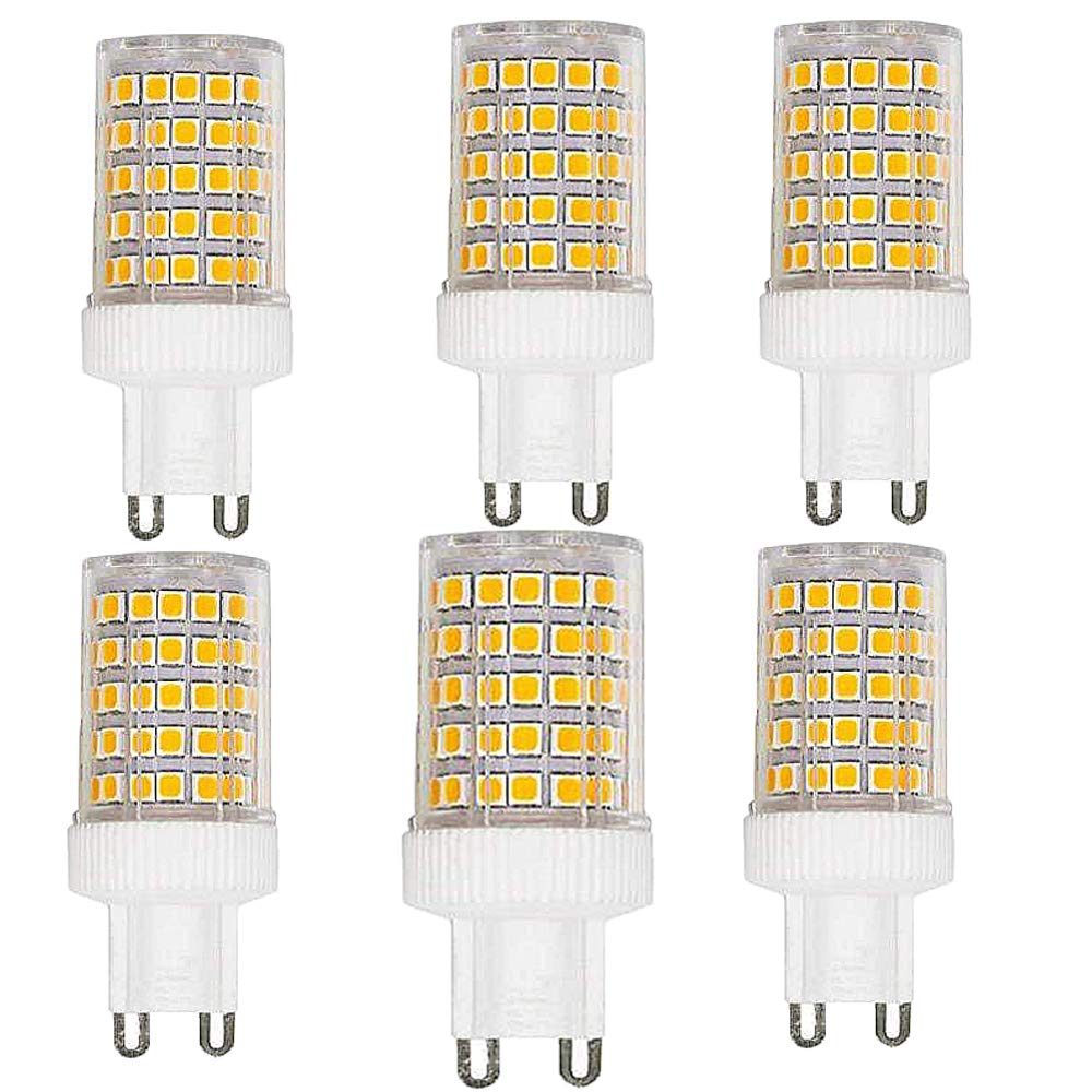 OUGEER G9 10W LED Light Bulbs Replacement of G9 100W Halogen Lamp G9 1000 Lumen, Warm White 3000K, Ceramic Base, Non-Dimmable Bulb for Home Lighting, g9 Capsule Bulb-Pack of 6