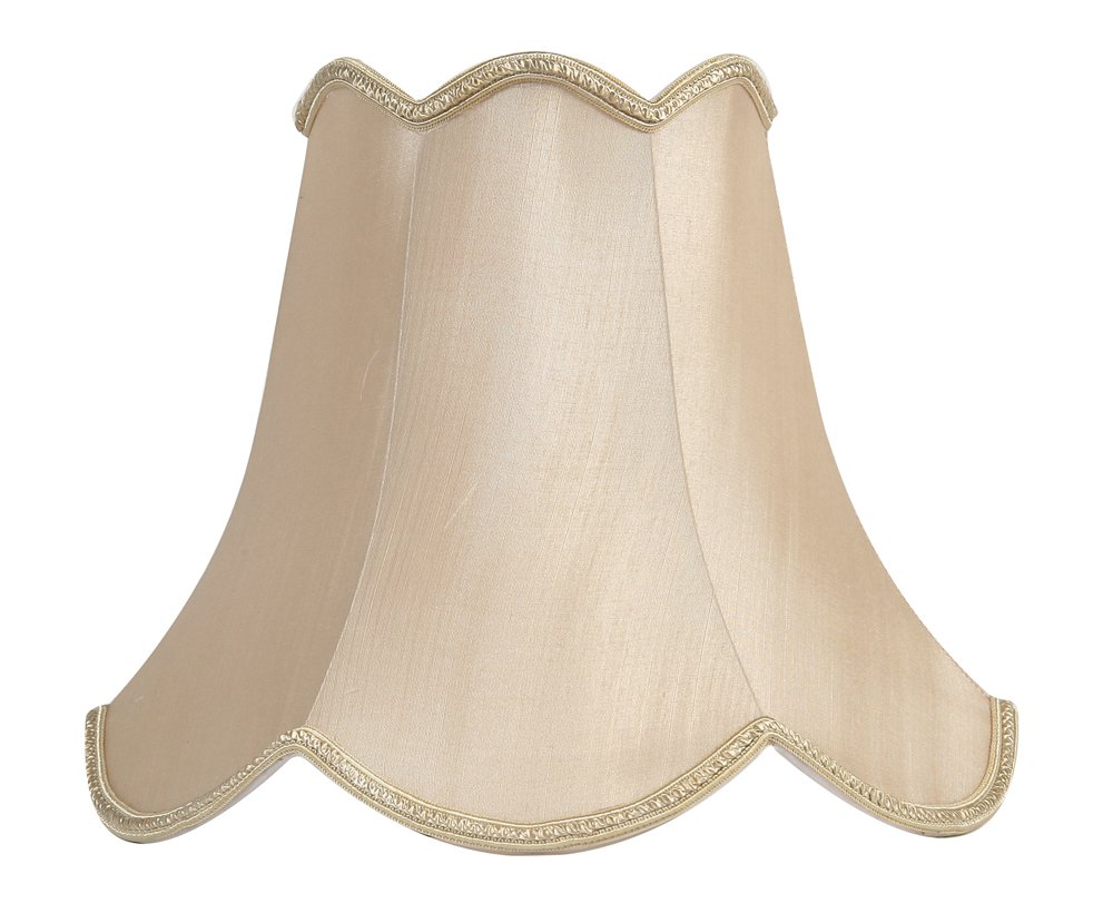 Oaks Lighting Faux Silk Scallop Shade,(25x20x12 cm), Sand