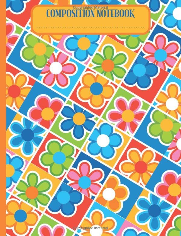 Composition Notebook: Hippy Happy Psychedelic Pattern Notepad College Ruled 120 Pages
