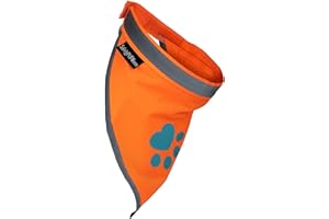 SafetyPUP XD Orange Dog Bandana. Hi-Visibility Reflective Blaze Orange Bandana for Large and Small Pets. Safety Accessories for Walking, Camping, and Off Leash Exploration.