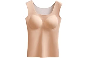 Oplxuo Thermal Tank Top Built in Bra Fleece Shirt Camisole Sleeveless Top Warm Undershirt Base Layer Women Cold Weather