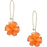 Peasimy Unique Handmade Bohemian Flower Dangle Drop Earrings Floral Stud Earrings for Women Statement Wedding Holiday Jewelry