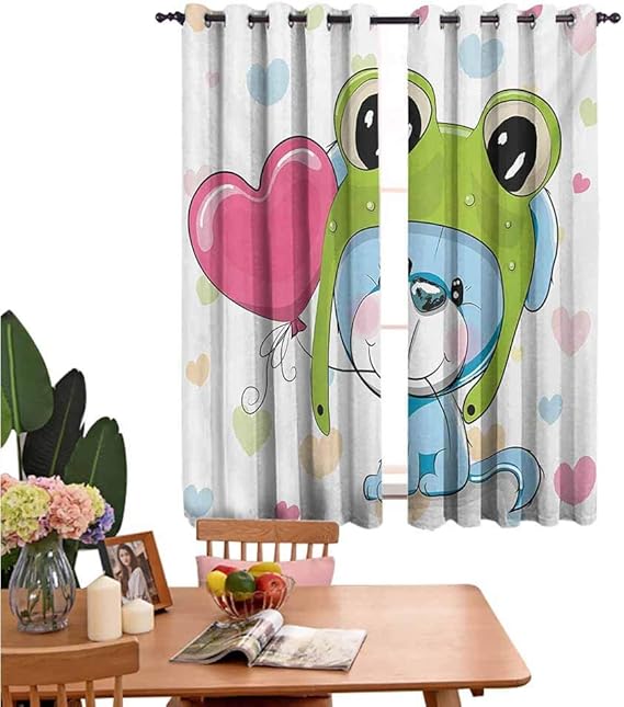 Cortinas con ojales para el dormitorio Cachorro de dibujos animados de
