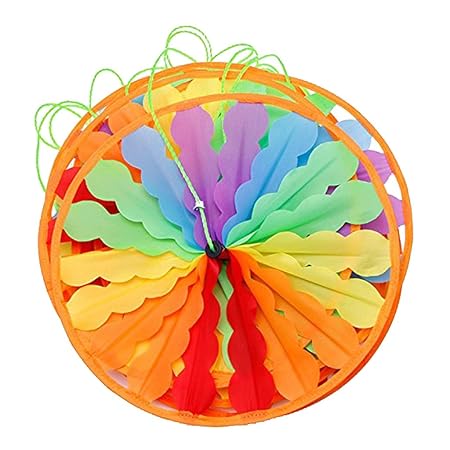 Kawn 10m Fordable Rainbow Colorful Windmill String Whirligig Wheel Lawn Yard Party Decor
