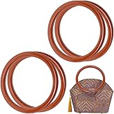 PH PandaHall 4PCS Round Purse Handle, 5.2inch Plastic Bag Handles Replacements Decorative Handbag Handles Small Bag Handle for Macrame Crocheted Purse Straws Beach Canvas Handbags Making, Brown