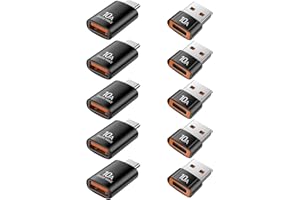 KAYQINHO USB to USB C Adapter(10 Pack), USB A 3.0 Female to USB C Male OTG Adapter x5, Type C Female to USB Male Adapter x5 C
