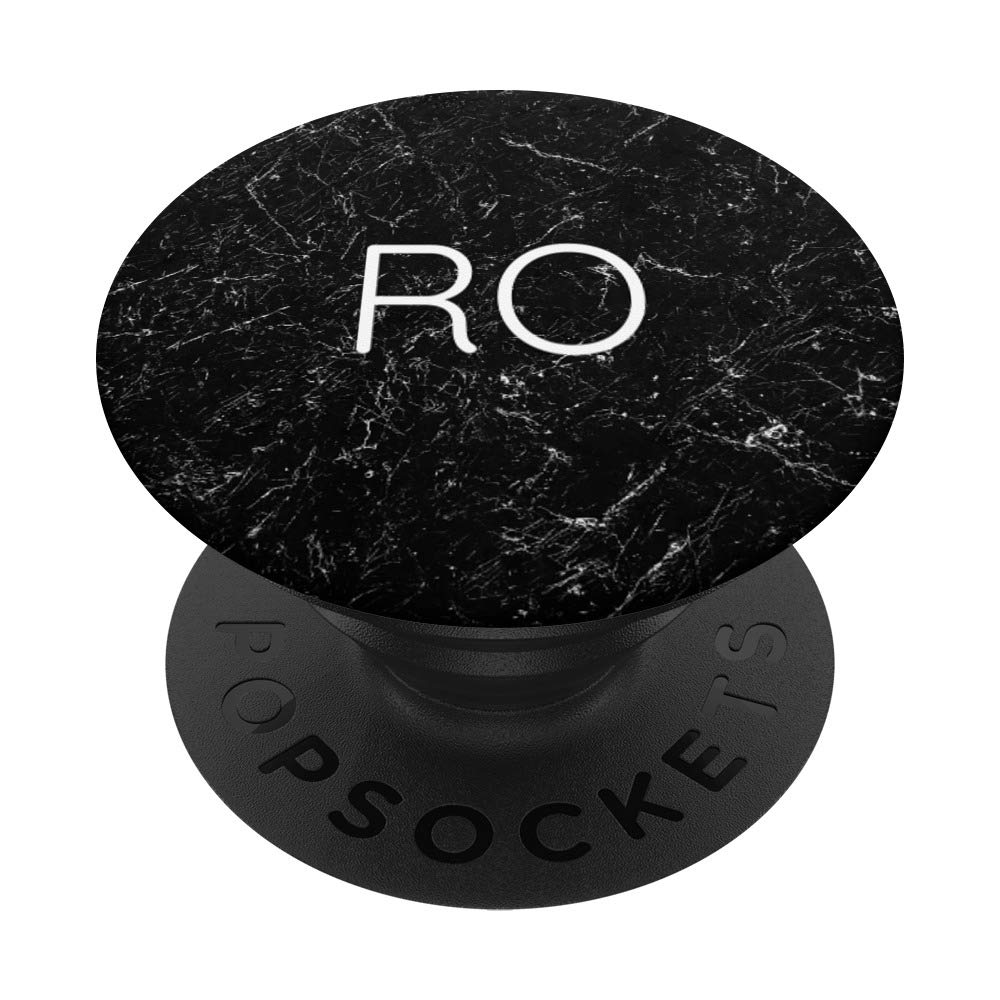 RO - Monogram 2 Letters Double Initial Alphabets Monogrammed PopSockets Grip and Stand for Phones and Tablets