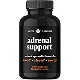 Nuven Naturals Adrenal Support - Cortisol Manager & Adrenal Support Supplements with Ashwagandha Extract, Rhodiola Rosea, Holy Basil to Help Stress, Fatigue & Energy | Adaptogens | 90 Capsules