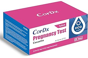 CorDx Early Detection Pregnancy Test Kit, Urine Tests for Easy at Home hCG Level Testing, Tester for Pregnant Women, Clear, Fast and Reliable Result with Over 99% Accuracy, 21 Pack Cassettes