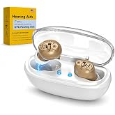 Rechargeable Hearing Aids for Seniors, 16-Channel DSP Noise Reduction Hearing Amplifier, Invisible In-Ear Design Volume Control, 35 Hours Battery Life with Charging Case, Easy to Use for Adults