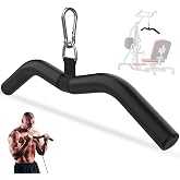 Anobeyi LAT Pulldown Bar Attachments for Pulley Cable Machine, Single D-Handle Tricep Press Down Bar with Rubber Handle, D Handle Cable Accessories for Gym