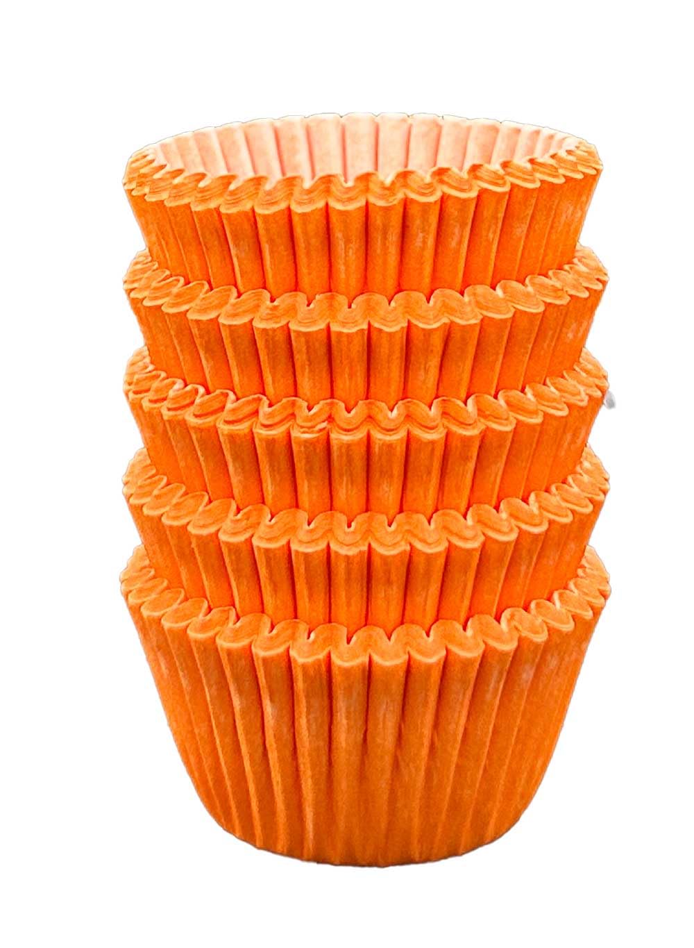 Scrumptious! 125PC Mini Muffin Cases - Orange - 45GSM 31mm x 23mm Greaseproof Paper Baking Cases - Great for Halloween Birthday and Anniversary Party Cakes Bakes and Sweets