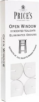 Price's Open Window Tealights Pack of 10 Odour Eliminating Lily Violet Orange view 1