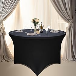 2 Pack Black 72-Inch Diameter x 30-Inch High Round