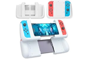 IFYOO SGSX1 Ergonomic Grip and Stand Combo Set for Switch Joycon Controller, for iPhone, Grip Case Holder Bracket for Joy Con - White