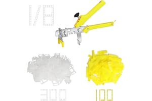 Storystore Tile Leveling System Tiles Leveler Spacers - 1/8 Inch 300 Piece Leveling Spacer Clips 100 Piece Reusable Wedges an