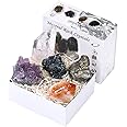 CXD-GEM Mineral Rock Crystals Gift Box Gemstone Healing Energy Stone Collection - Irregular Shape Stone Specimen(Set C)