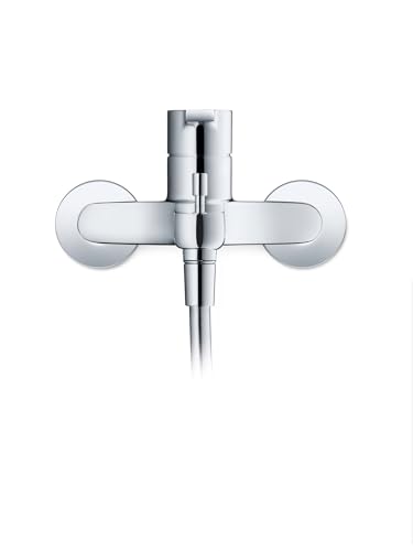 Duravit B.2 Surface-Mounted Bath Mixer Tap for 2 Consumers with Diverter Valve, Single Lever Bath Mixer with Ceramic Mixing System, Bath Tap in Chrome