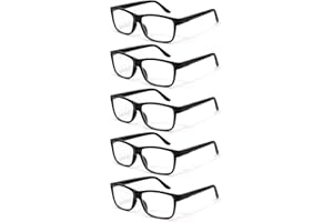 AIMISUV 5 Pack Reading Glasses for Women Men - Blue Light BlockingUV Filter Computer Readers,Anti Eyestrain Eyeglasses (Light Black, 2.50, x)