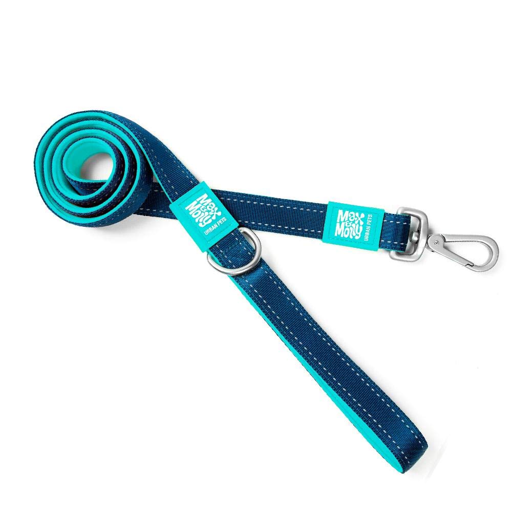 Max & Molly Matrix Sky Blue And Colorful | Unique Design |Comfortable | Secure | Cushioned Neoprene | Sporty And Elegant | Short Leashes, L