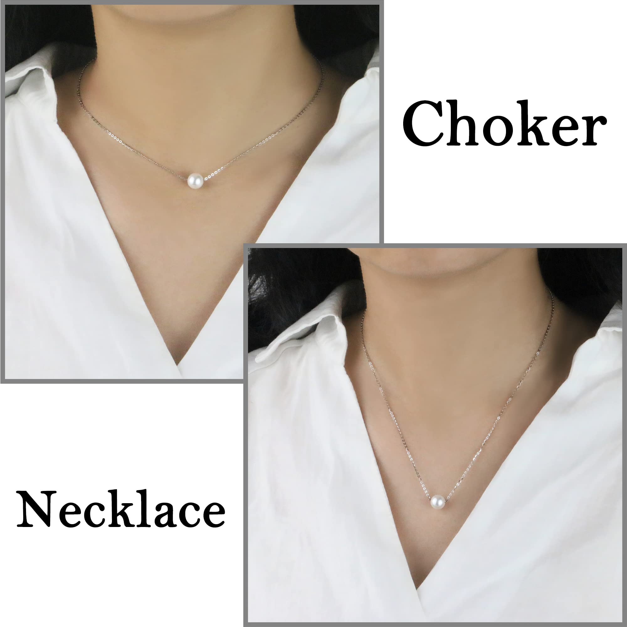 Sereney Birthday Gifts for Girls Women, Sterling Silver Pearl Necklace as 7 9 10 11 13 15 16 18 21 30 40 50 60 Year Old Birthday Gifts, Single Pearl Necklace as Bday Gifts for Friends Lockets