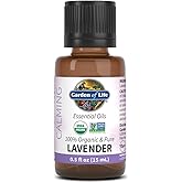 Garden of Life Essential Oil, Lavender 0.5 fl oz (15 mL), 100% USDA Organic & Pure, Clean, Undiluted & Non-GMO - for Diffuser