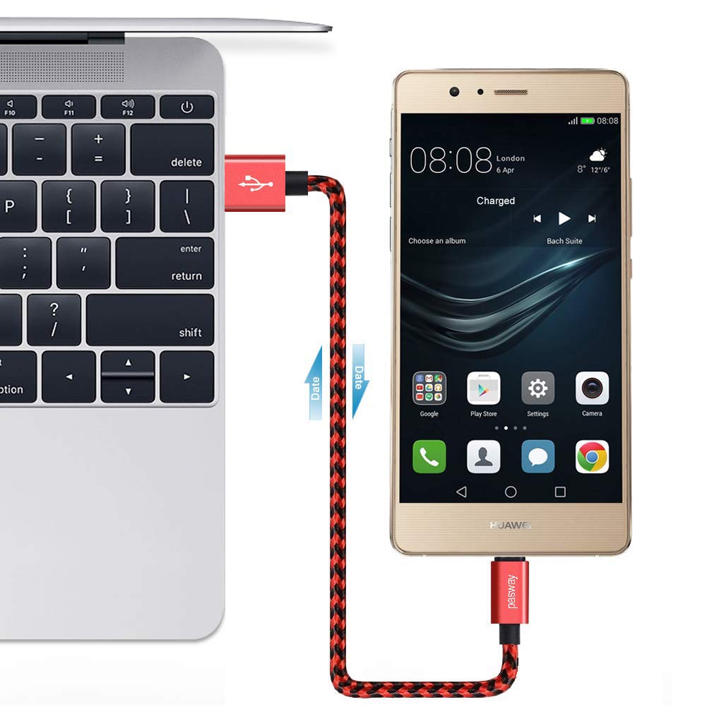 Short USB Type C Cable Pasway 3 Pack 1FT USB C to USB 3.0 Charger Cable Fast Charge and Data Sync Cord for All USB C Port Devices