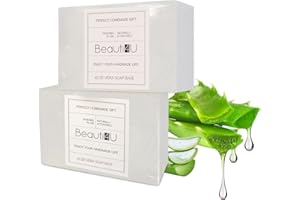 BEAUTI4U 2LB Aloe Vera Soap Base - Soap Making Supplies with Soap Making- Melt and Pour Soap Base- Soap Making Supplies Kit - Organic Soap Base for Soap Making