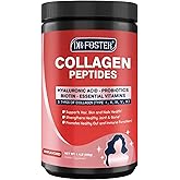 DRFOSTER Multi-Collagen-Peptide-Powder with Probiotics, 50 Servings of Hydrolyzed Collagen Peptides with Hyaluronic Acid, Biotin & Multivitamins - Supports Skin, Hair, Nails Health